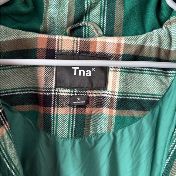 Aritzia TNA Coaches Jacket XL Green Plaid - Picture 4 of 6